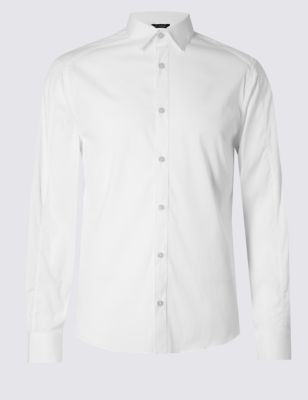Stretch Cotton Long Sleeve Shirt